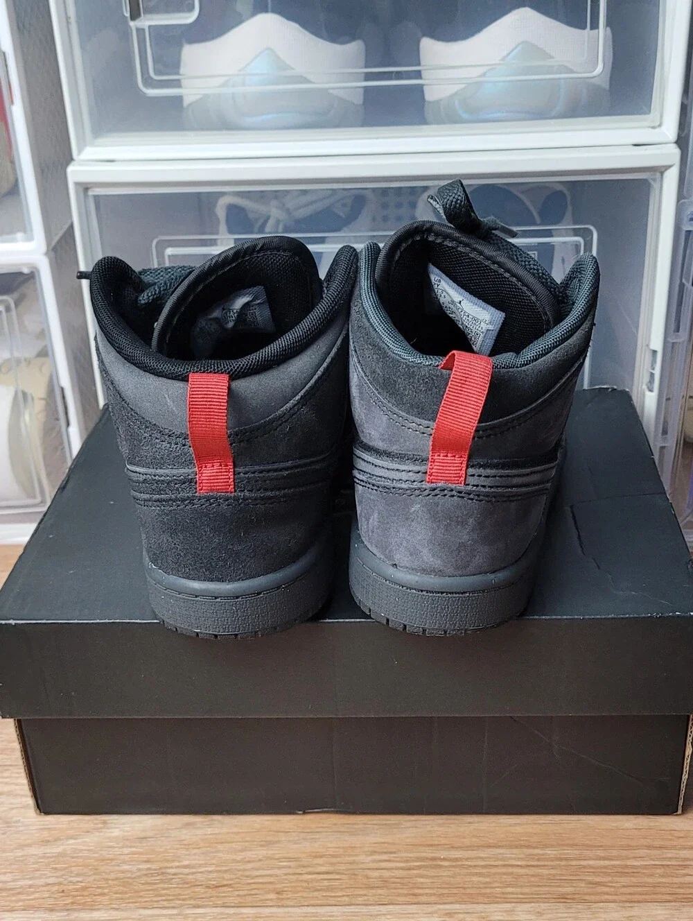Little Kid's Jordan 1 Mid SE Craft DK Smoke Grey/Black (FQ7754 001)